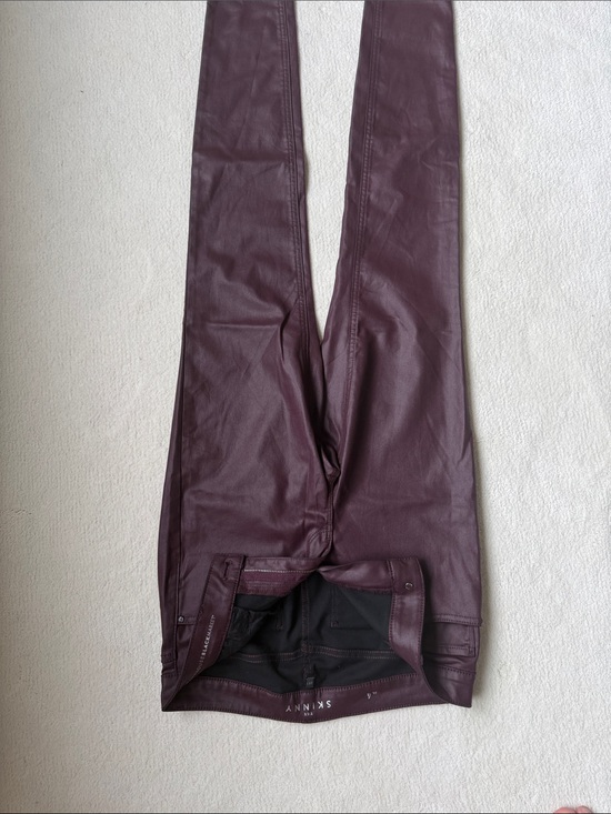White House Black Market Pants - White House Black Market Women's Skinny Faux Leather Pants in Burgundy